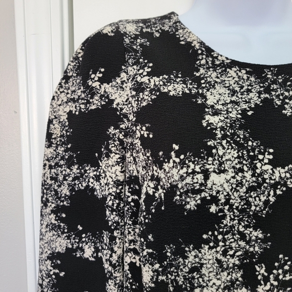 Club Monaco Black White Knit Kaisie Dress Long Sleeve Back Zip Lined Size 6 - Picture 4 of 12